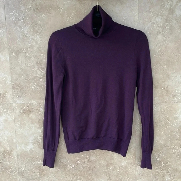 J.Crew Women Sweater Knit Merino Wool Long Sleeve Turtleneck Lightweight Size M - Picture 3 of 8